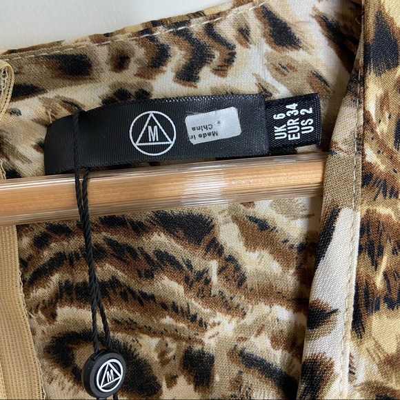 NWT ASOS Leopard Print Wrap Dress - Picture 7 of 8